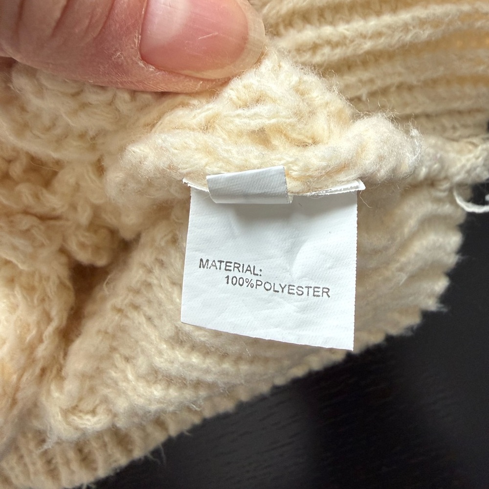 Chunky Cable Knit Cardigan Cream Oversized Fisherman Grandpa Sweater - Picture 12 of 15